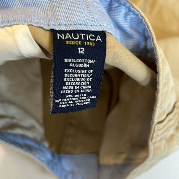 TOMMY HILFIGER NAUTICA GAP Size 12 Cotton Chino Shorts Red Khaki Peach Uniform - Picture 14 of 15